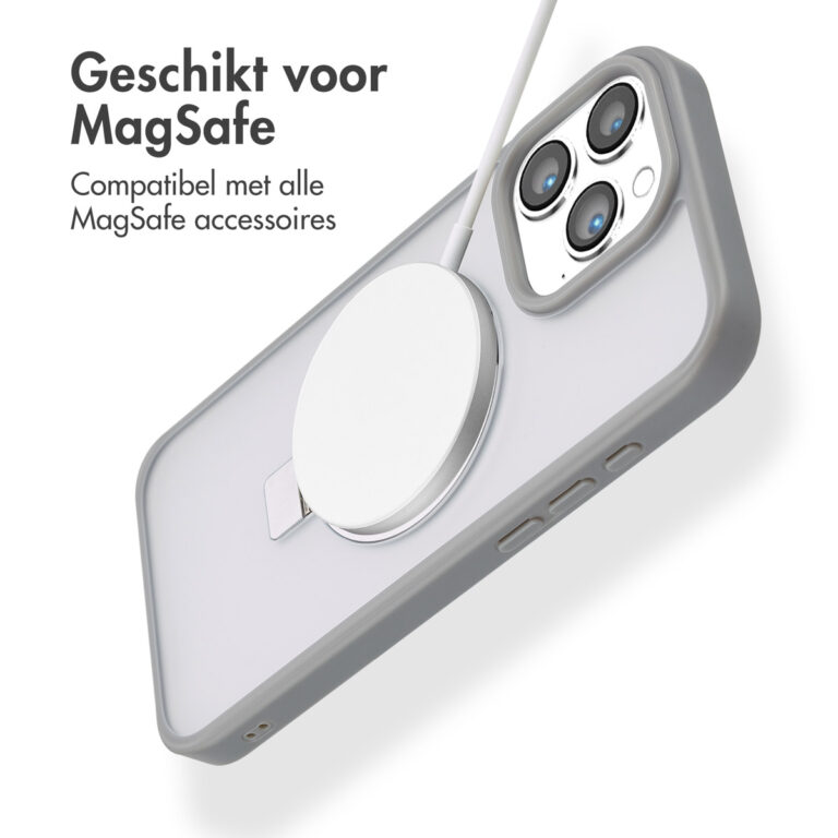 Accezz Ring Stand Backcover met MagSafe Apple iPhone 16 Pro Max - Grey - Afbeelding 7