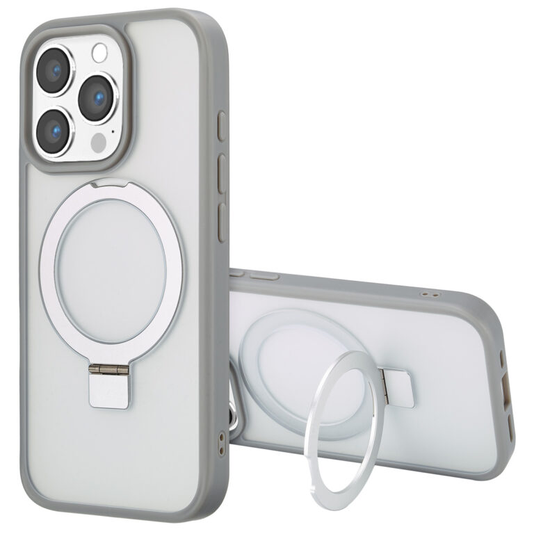 Accezz Ring Stand Backcover met MagSafe Apple iPhone 16 Pro Max - Grey - Afbeelding 4