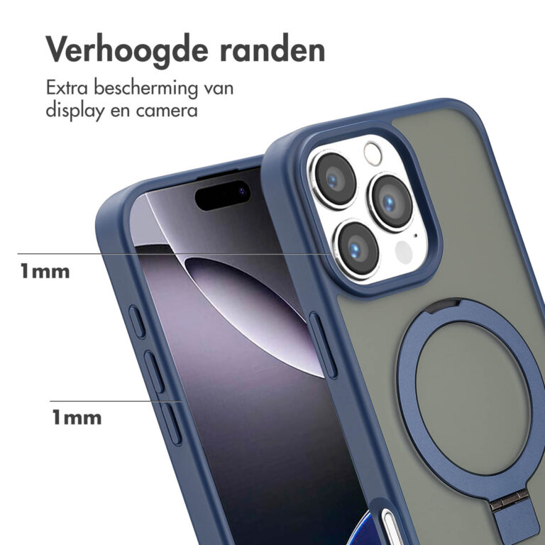 Accezz Ring Stand Backcover met MagSafe Apple iPhone 16 Pro Max - Blue - Afbeelding 6