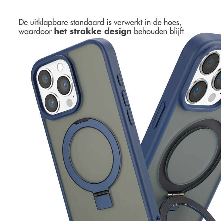 Accezz Ring Stand Backcover met MagSafe Apple iPhone 16 Pro Max - Blue - Afbeelding 5