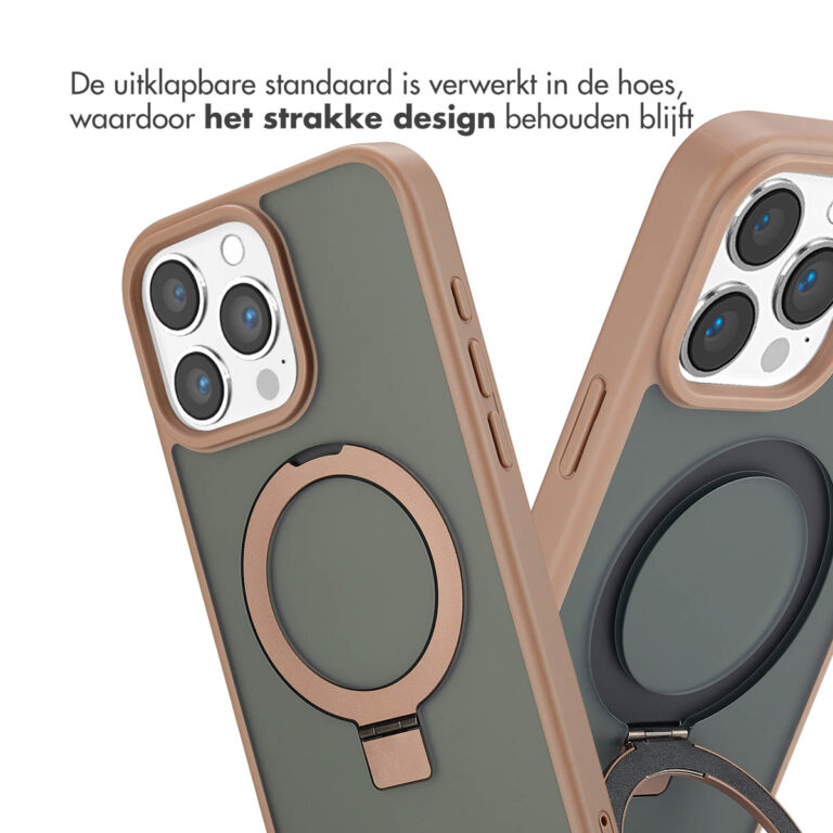 Accezz Ring Stand Backcover met MagSafe Apple iPhone 16 Pro Max - Brown - Afbeelding 5
