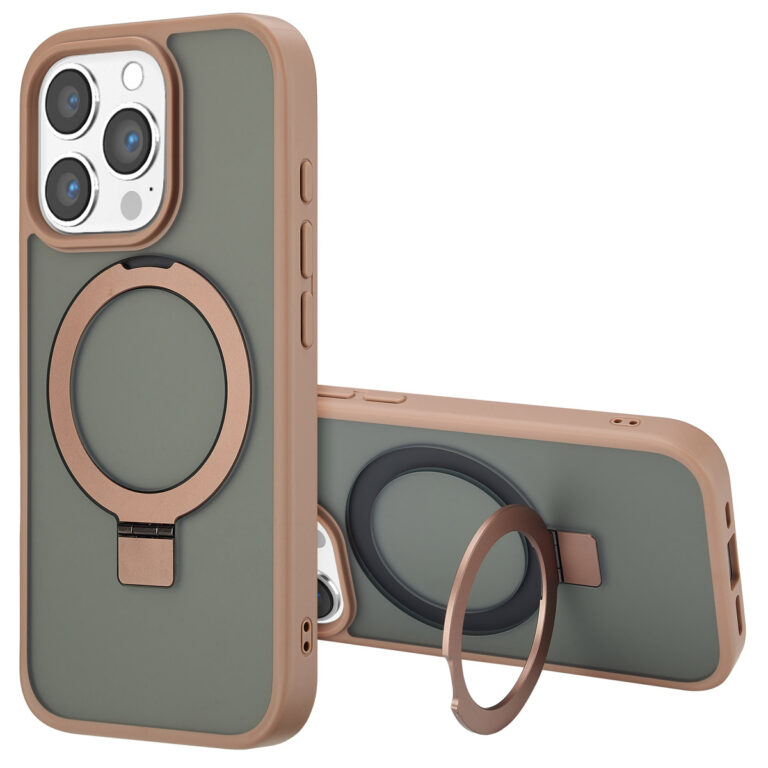Accezz Ring Stand Backcover met MagSafe Apple iPhone 16 Pro Max - Brown - Afbeelding 4