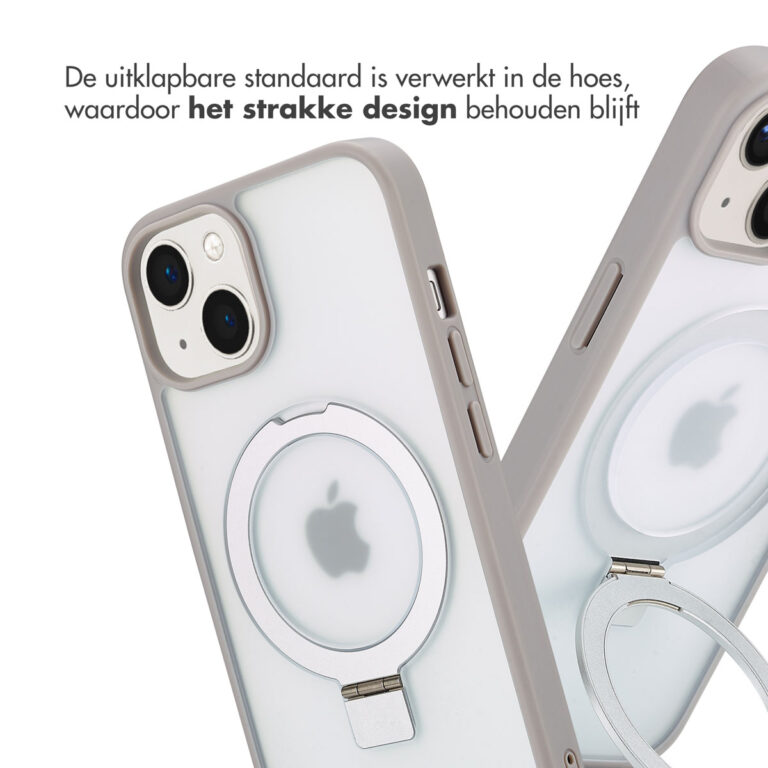 Accezz Ring Stand Backcover met MagSafe Apple iPhone 13 - Grey - Afbeelding 5