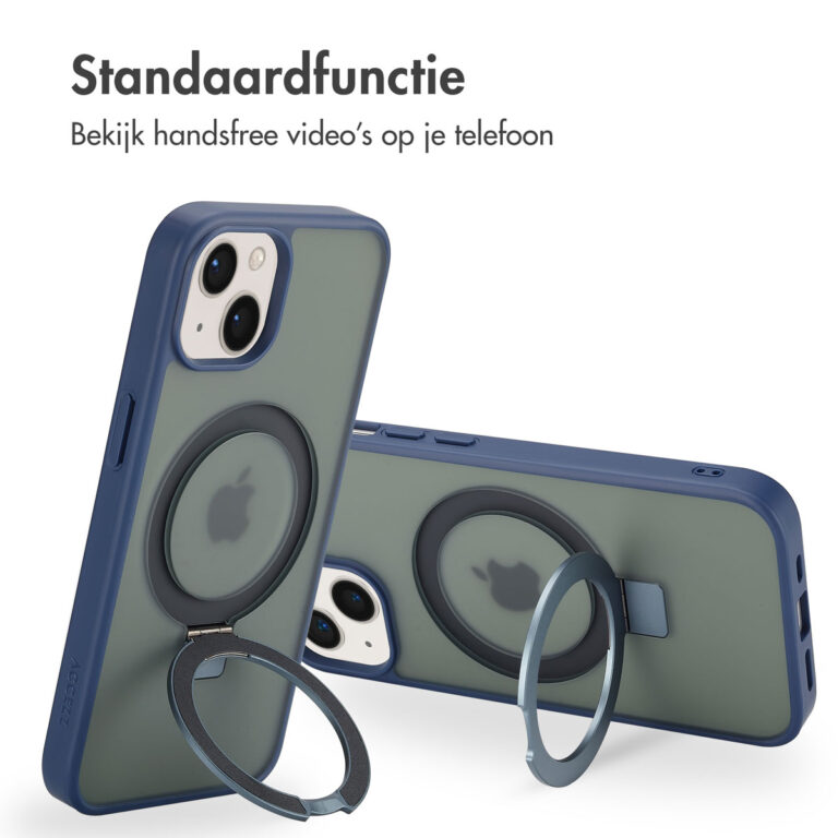 Accezz Ring Stand Backcover met MagSafe Apple iPhone 13 - Blue - Afbeelding 10