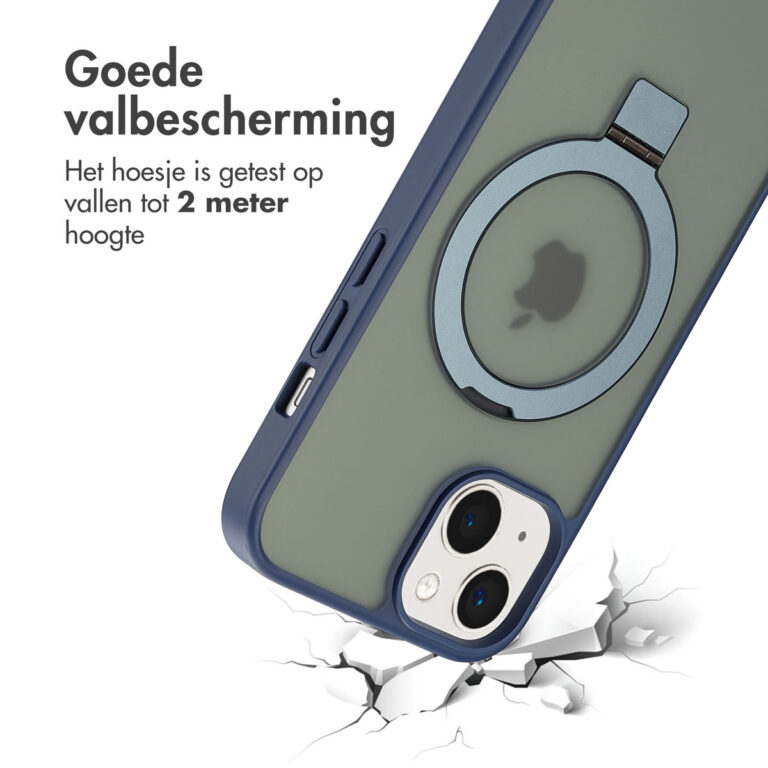 Accezz Ring Stand Backcover met MagSafe Apple iPhone 13 - Blue - Afbeelding 9