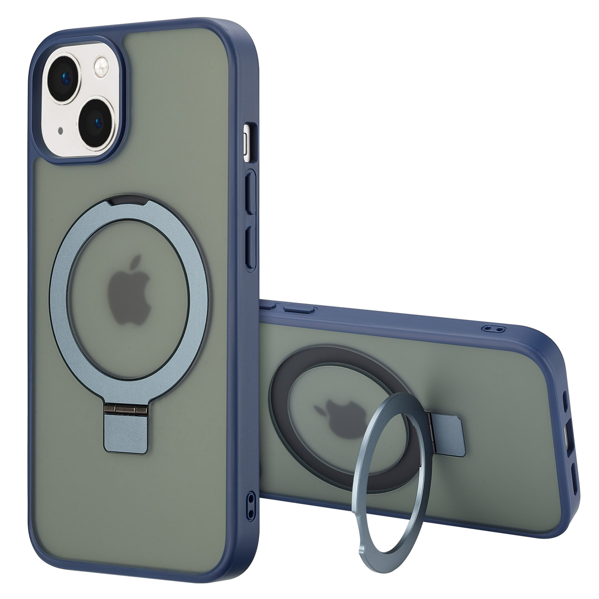 Accezz Ring Stand Backcover met MagSafe Apple iPhone 13 - Blauw - Afbeelding 3