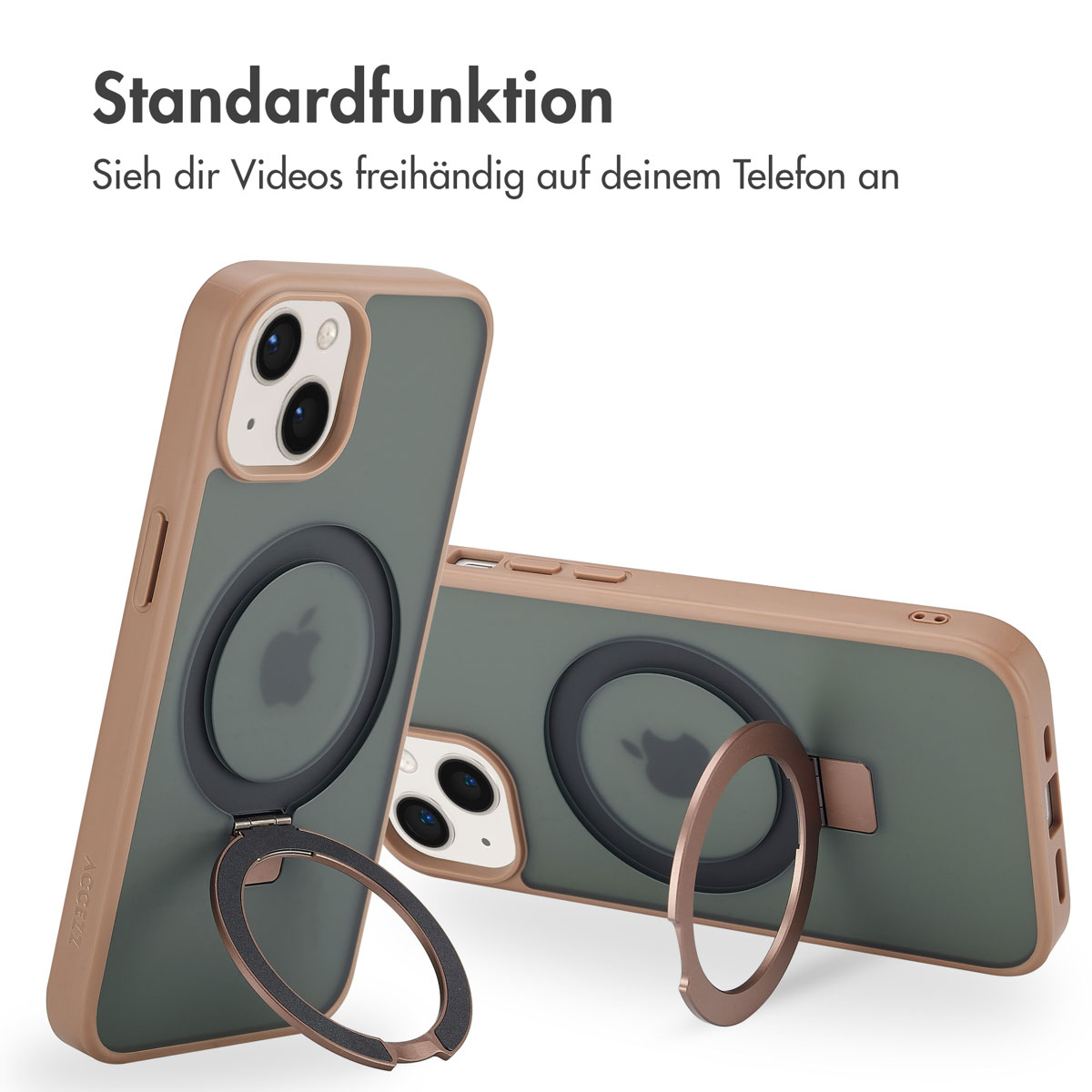 Accezz Ring Stand Backcover met MagSafe Apple iPhone 13 - Bruin - Afbeelding 9