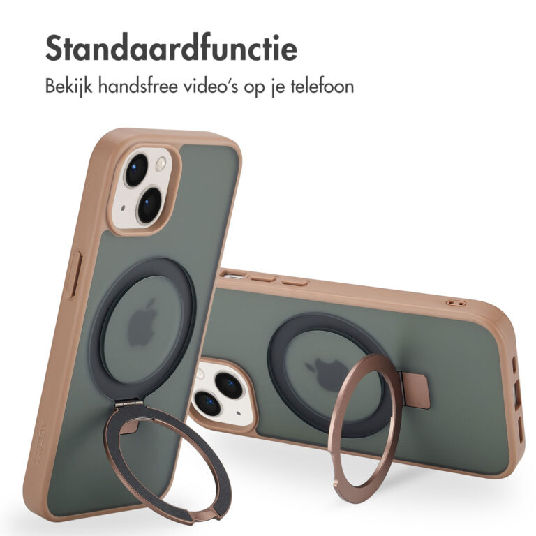 Accezz Ring Stand Backcover met MagSafe Apple iPhone 13 - Brown - Afbeelding 10