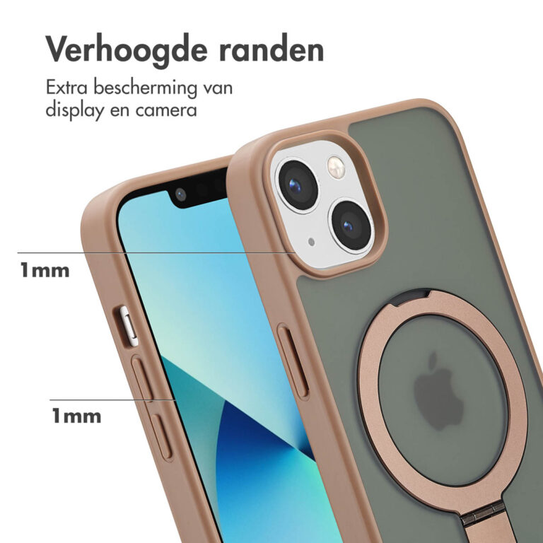 Accezz Ring Stand Backcover met MagSafe Apple iPhone 13 - Brown - Afbeelding 6