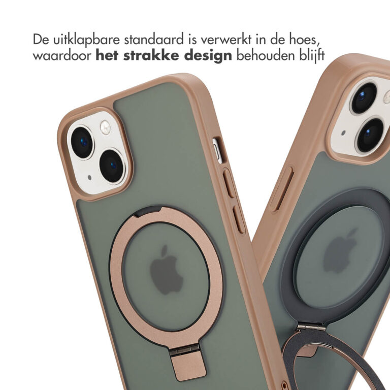 Accezz Ring Stand Backcover met MagSafe Apple iPhone 13 - Brown - Afbeelding 5