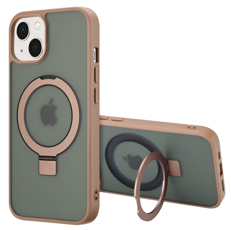 Accezz Ring Stand Backcover met MagSafe Apple iPhone 13 - Brown - Afbeelding 4