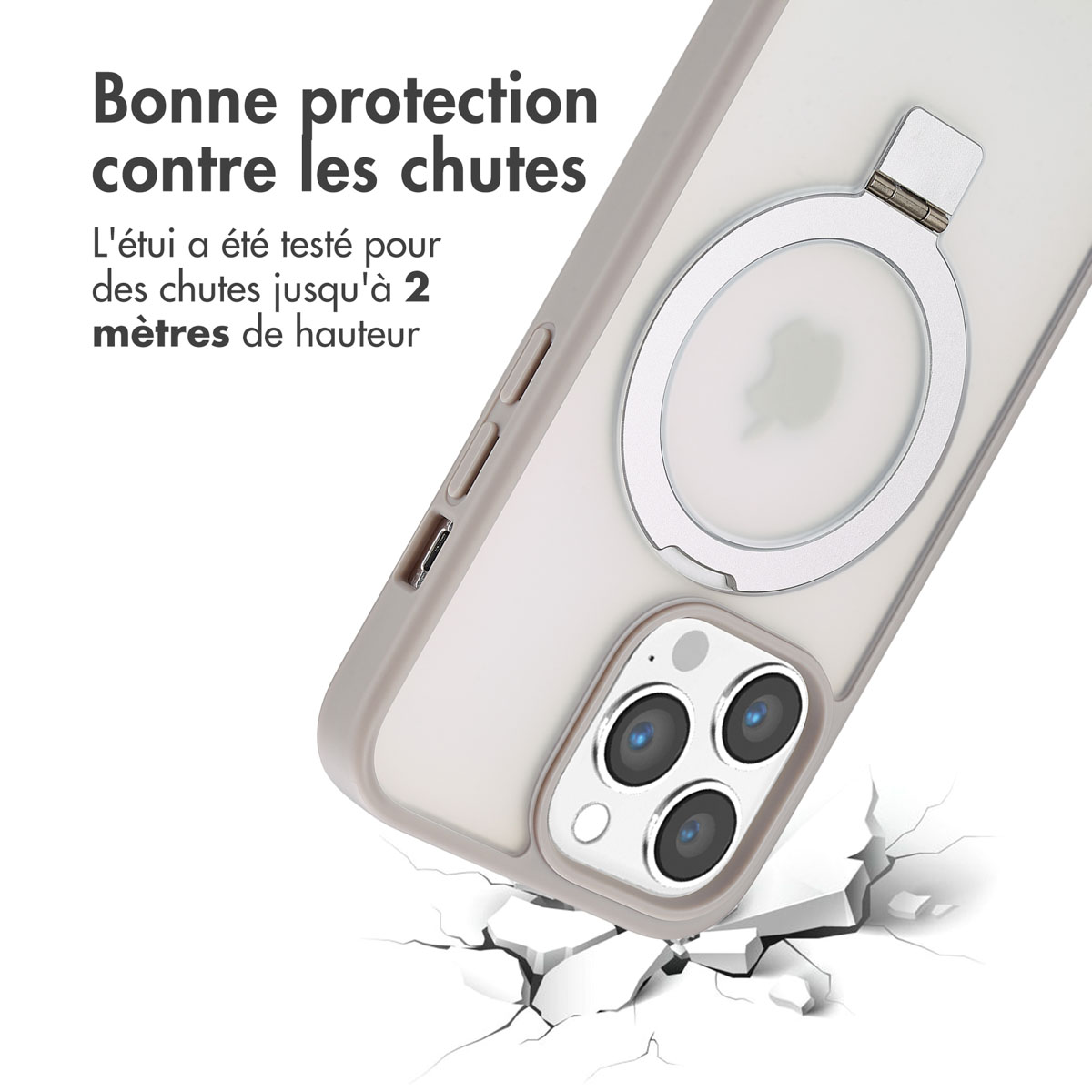 Accezz Ring Stand Backcover met MagSafe Apple iPhone 13 Pro - Grijs - Afbeelding 10