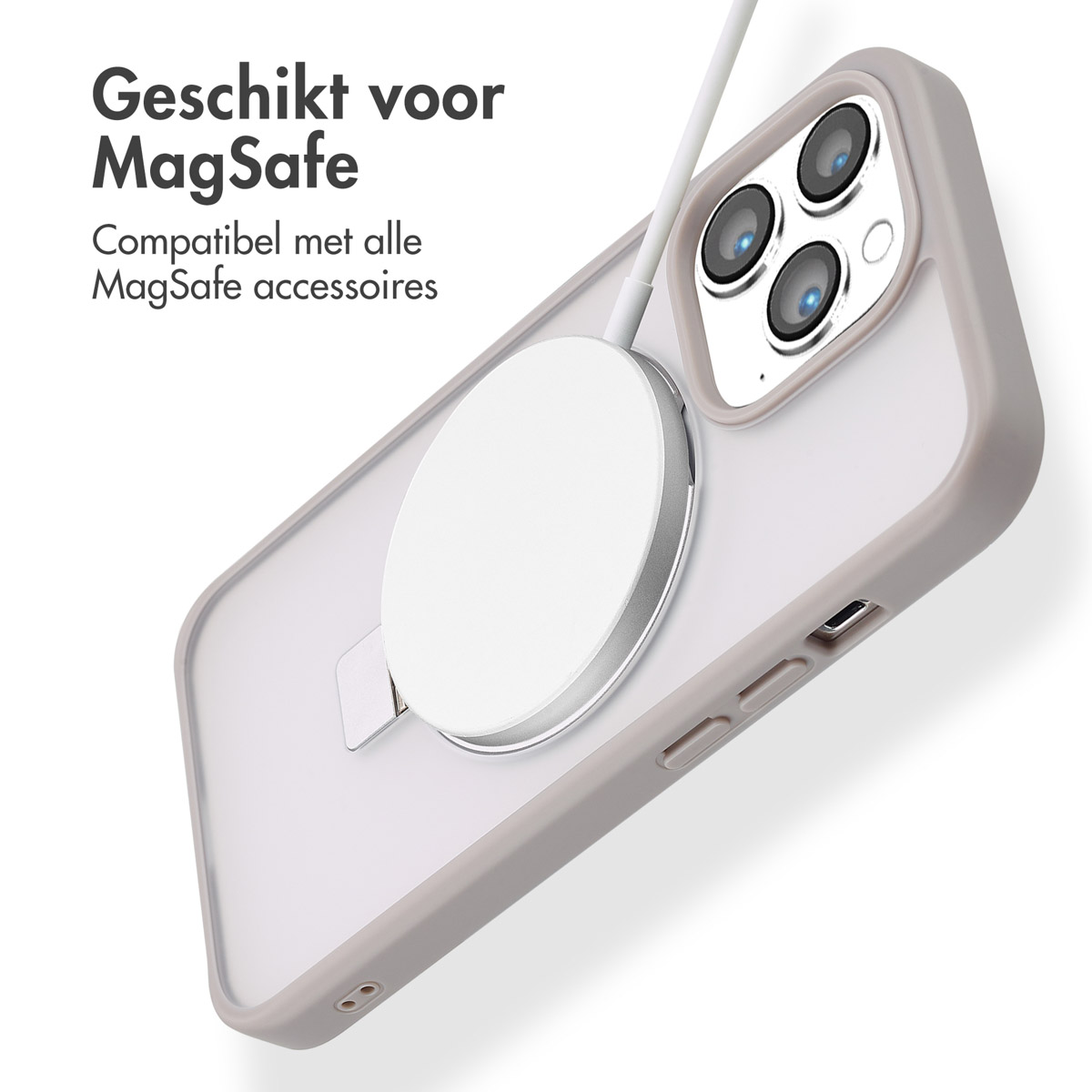 Accezz Ring Stand Backcover met MagSafe Apple iPhone 13 Pro - Grijs - Afbeelding 7