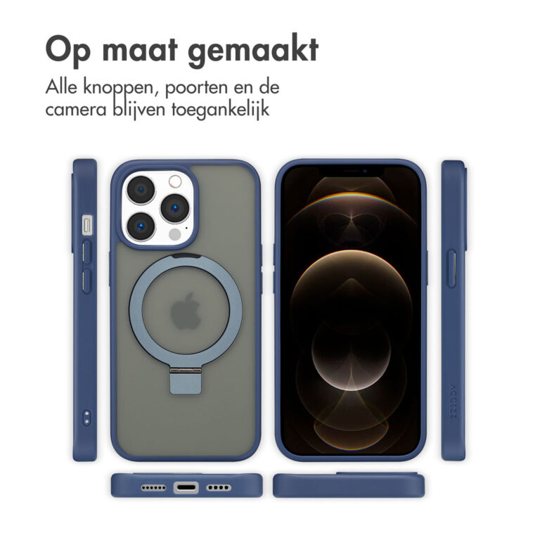 Accezz Ring Stand Backcover met MagSafe Apple iPhone 13 Pro - Blue - Afbeelding 8