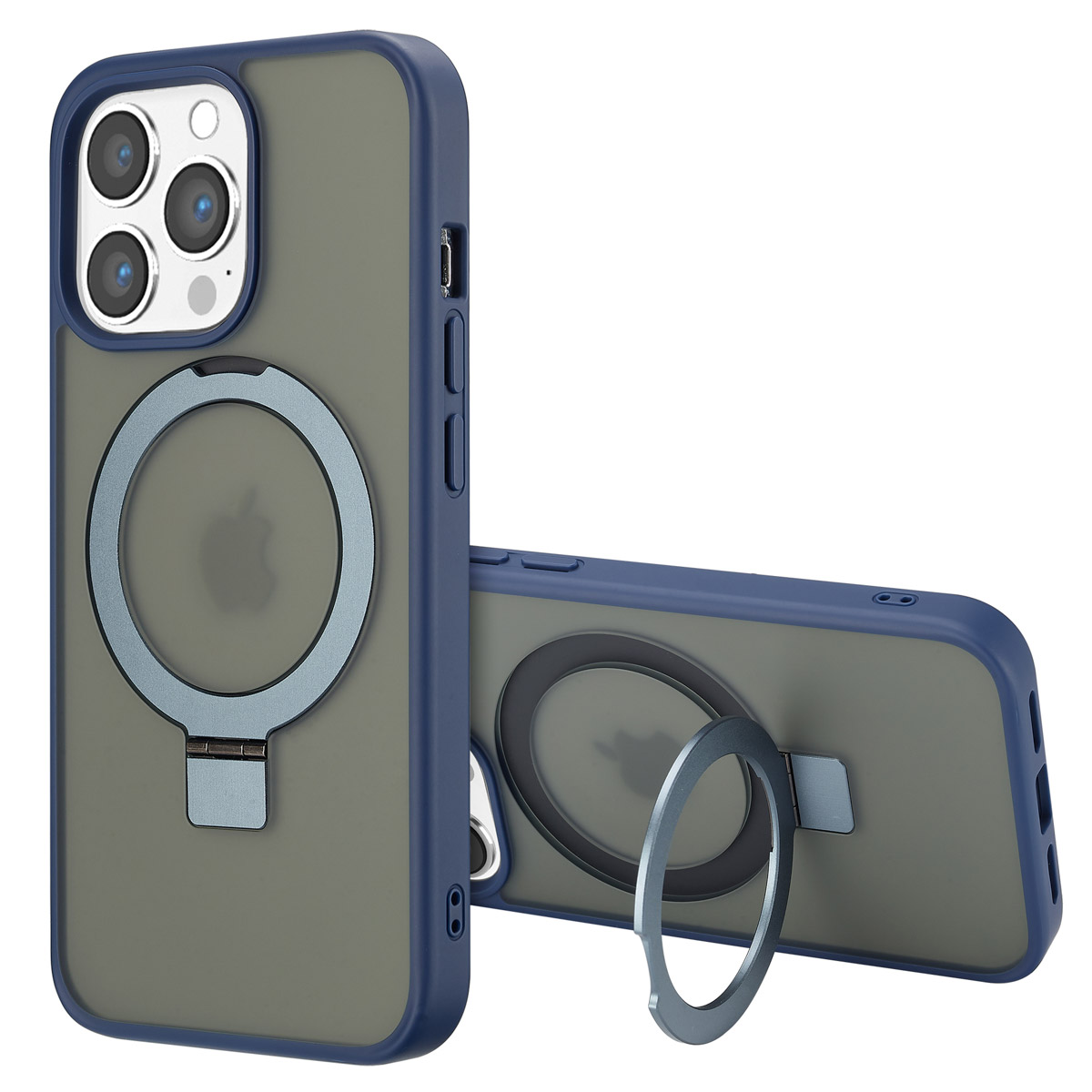 Accezz Ring Stand Backcover met MagSafe Apple iPhone 13 Pro - Blauw - Afbeelding 4