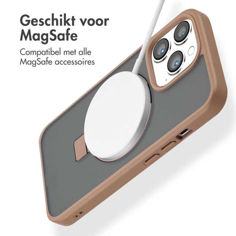 Accezz Ring Stand Backcover met MagSafe Apple iPhone 13 Pro - Brown - Afbeelding 7