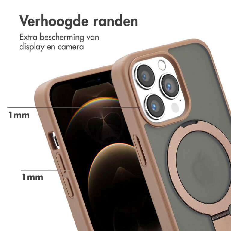 Accezz Ring Stand Backcover met MagSafe Apple iPhone 13 Pro - Brown - Afbeelding 6