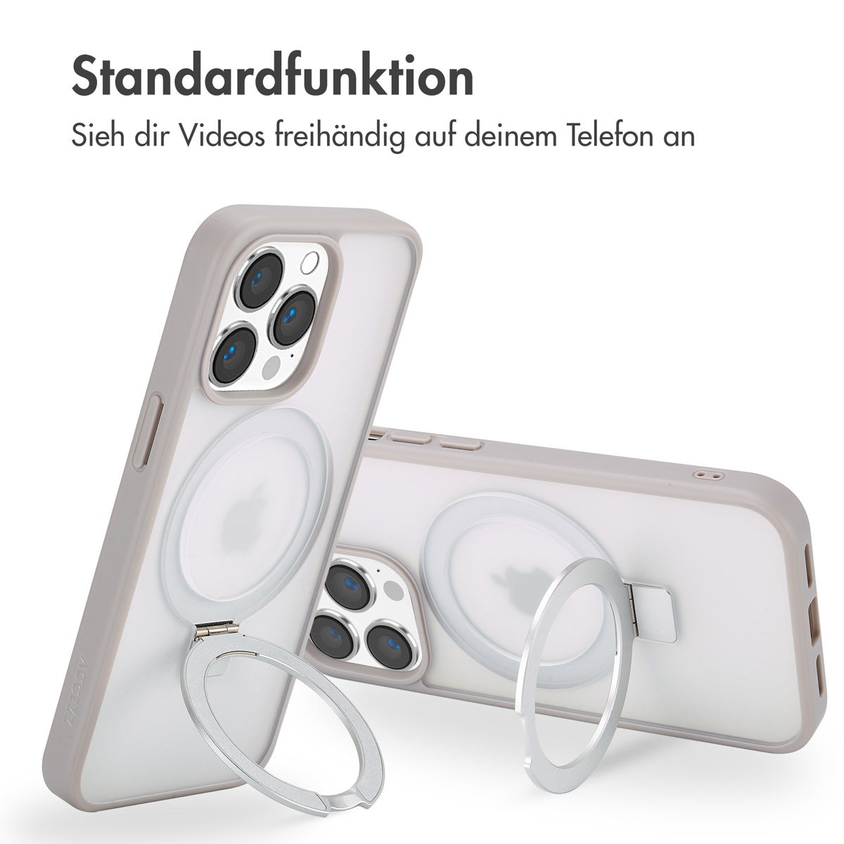 Accezz Ring Stand Backcover met MagSafe Apple iPhone 13 Pro Max - Grijs - Afbeelding 9