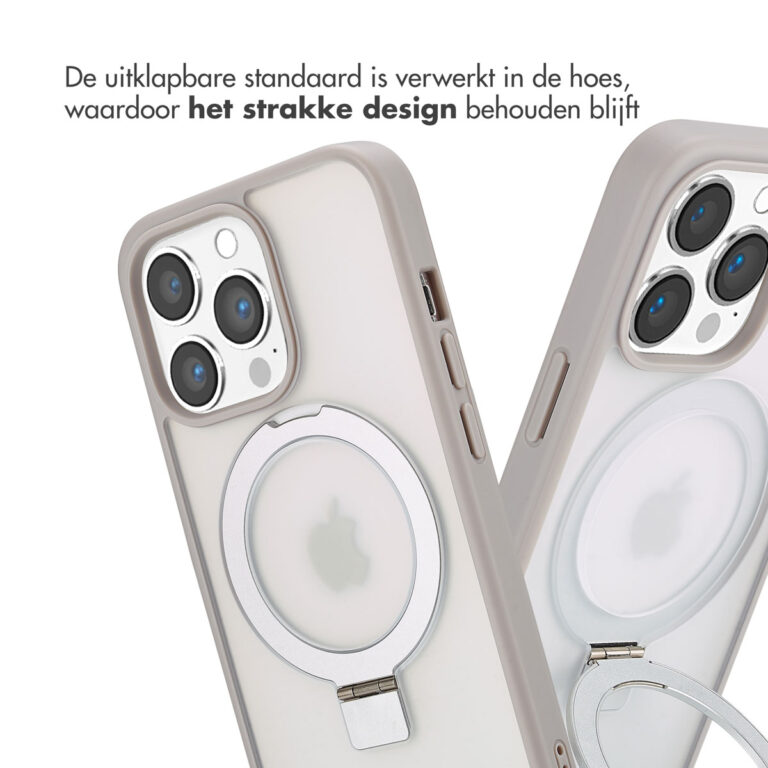 Accezz Ring Stand Backcover met MagSafe Apple iPhone 13 Pro Max - Grey - Afbeelding 5
