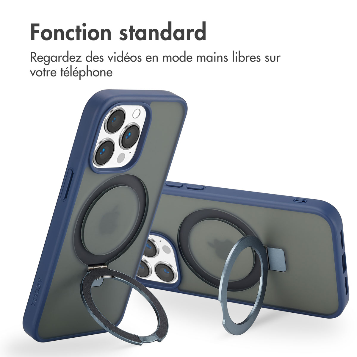 Accezz Ring Stand Backcover met MagSafe Apple iPhone 13 Pro Max - Blauw - Afbeelding 7