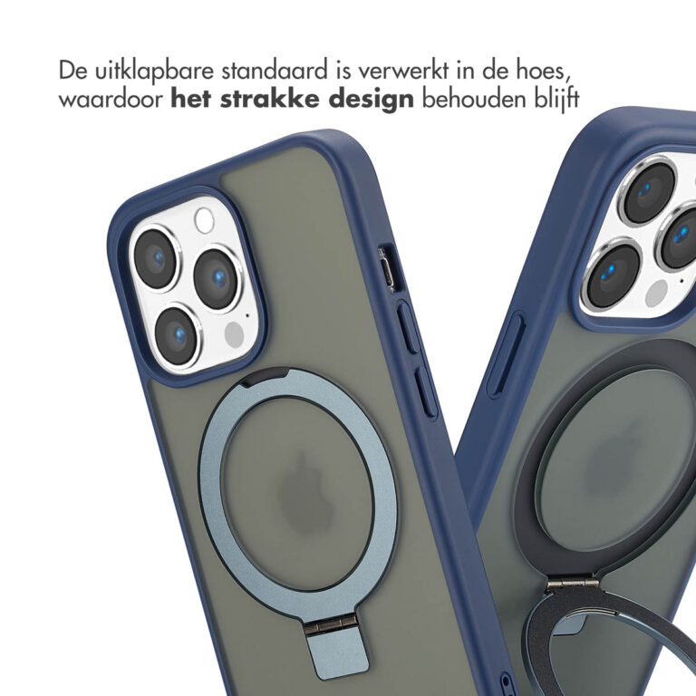 Accezz Ring Stand Backcover met MagSafe Apple iPhone 13 Pro Max - Blue - Afbeelding 5