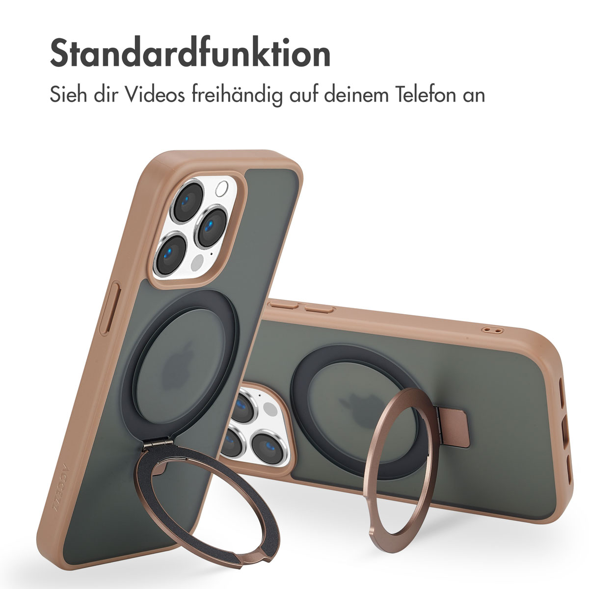 Accezz Ring Stand Backcover met MagSafe Apple iPhone 13 Pro Max - Bruin - Afbeelding 9