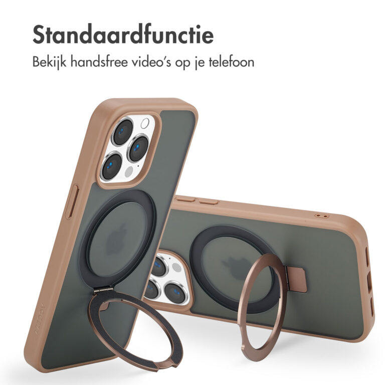 Accezz Ring Stand Backcover met MagSafe Apple iPhone 13 Pro Max - Brown - Afbeelding 10
