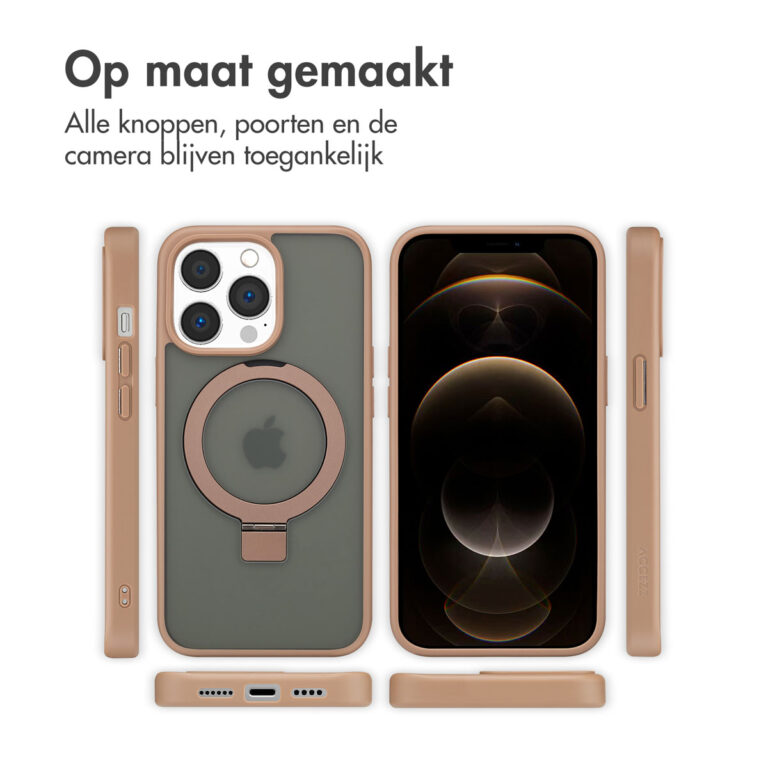 Accezz Ring Stand Backcover met MagSafe Apple iPhone 13 Pro Max - Brown - Afbeelding 8