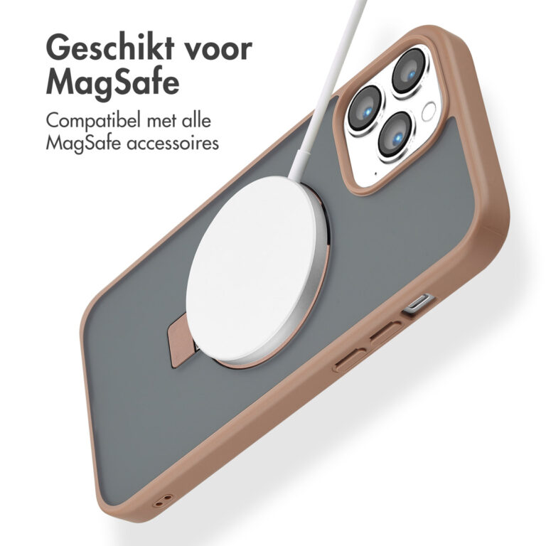 Accezz Ring Stand Backcover met MagSafe Apple iPhone 13 Pro Max - Brown - Afbeelding 7