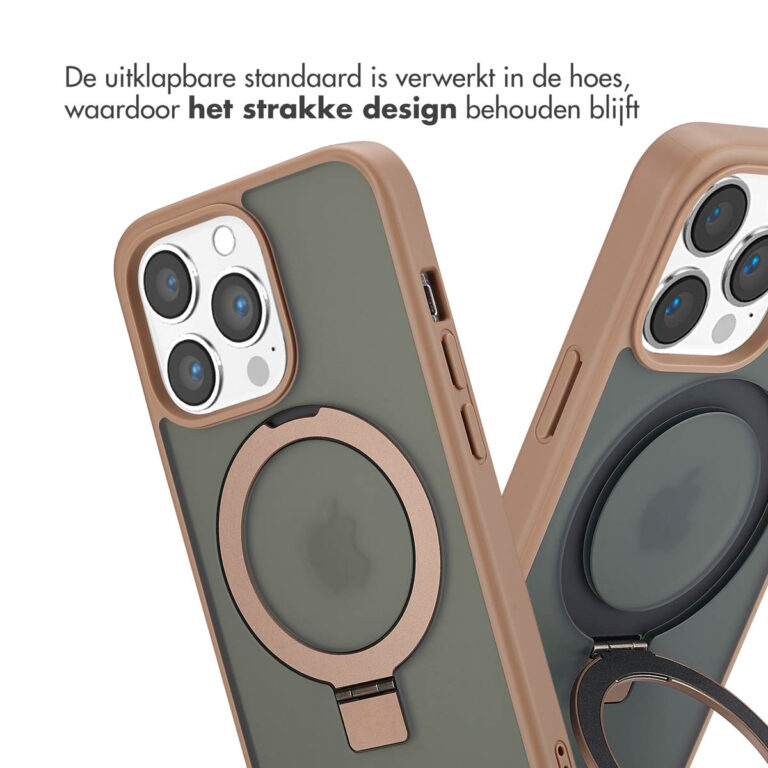 Accezz Ring Stand Backcover met MagSafe Apple iPhone 13 Pro Max - Brown - Afbeelding 5