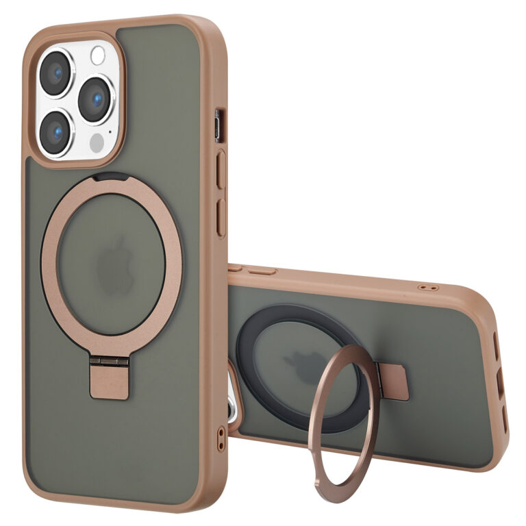 Accezz Ring Stand Backcover met MagSafe Apple iPhone 13 Pro Max - Brown - Afbeelding 4
