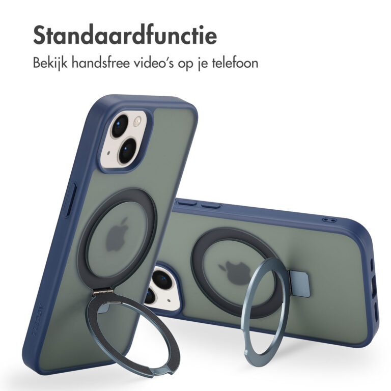 Accezz Ring Stand Backcover met MagSafe Apple iPhone 14 - Blue - Afbeelding 10