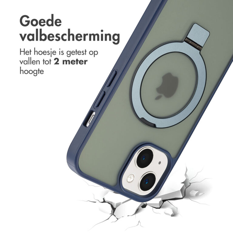 Accezz Ring Stand Backcover met MagSafe Apple iPhone 14 - Blue - Afbeelding 9