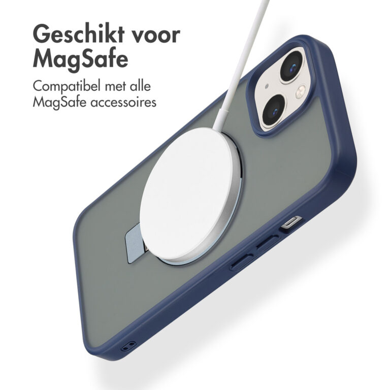 Accezz Ring Stand Backcover met MagSafe Apple iPhone 14 - Blue - Afbeelding 7