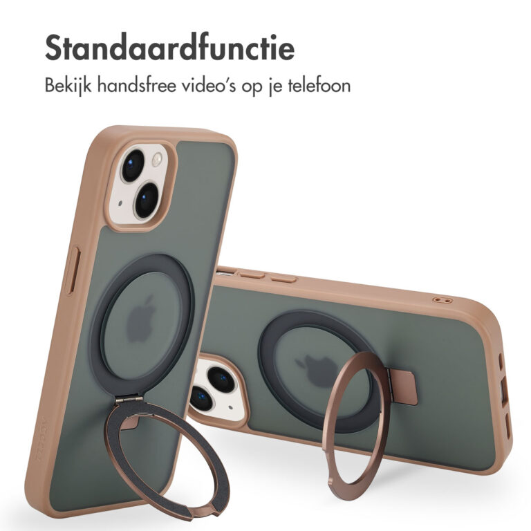 Accezz Ring Stand Backcover met MagSafe Apple iPhone 14 - Brown - Afbeelding 10
