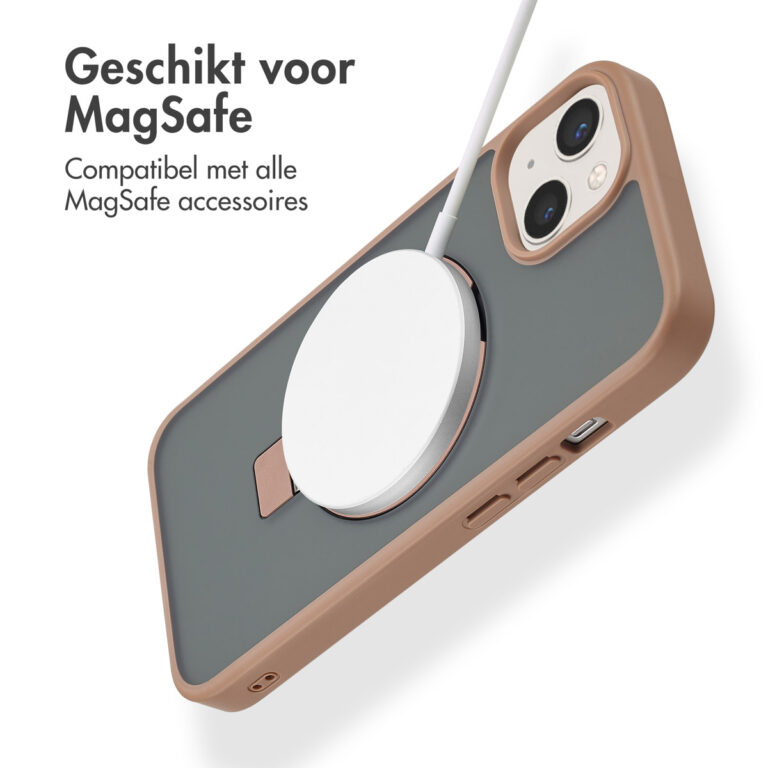 Accezz Ring Stand Backcover met MagSafe Apple iPhone 14 - Brown - Afbeelding 7