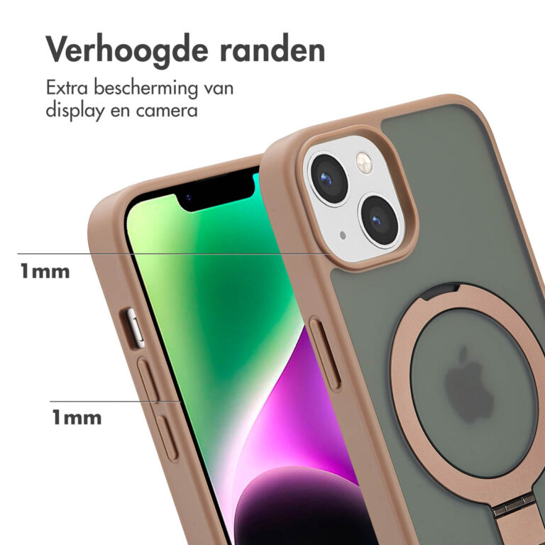 Accezz Ring Stand Backcover met MagSafe Apple iPhone 14 - Brown - Afbeelding 6