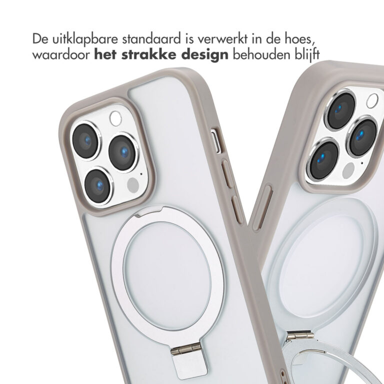 Accezz Ring Stand Backcover met MagSafe Apple iPhone 14 Pro - Grey - Afbeelding 5