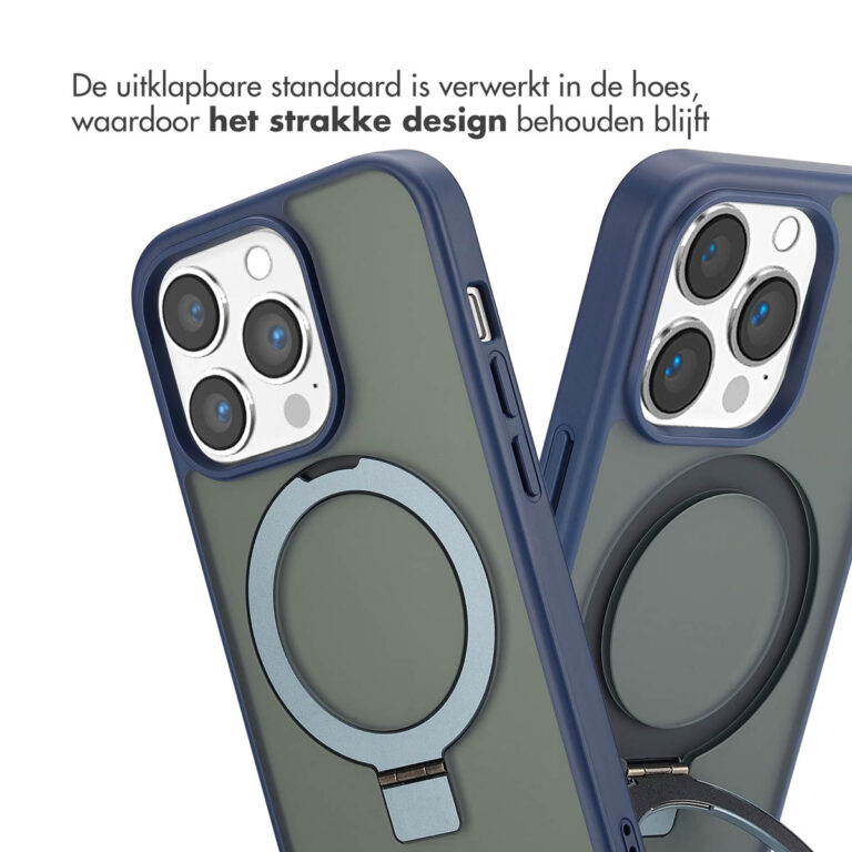 Accezz Ring Stand Backcover met MagSafe Apple iPhone 14 Pro - Blue - Afbeelding 5