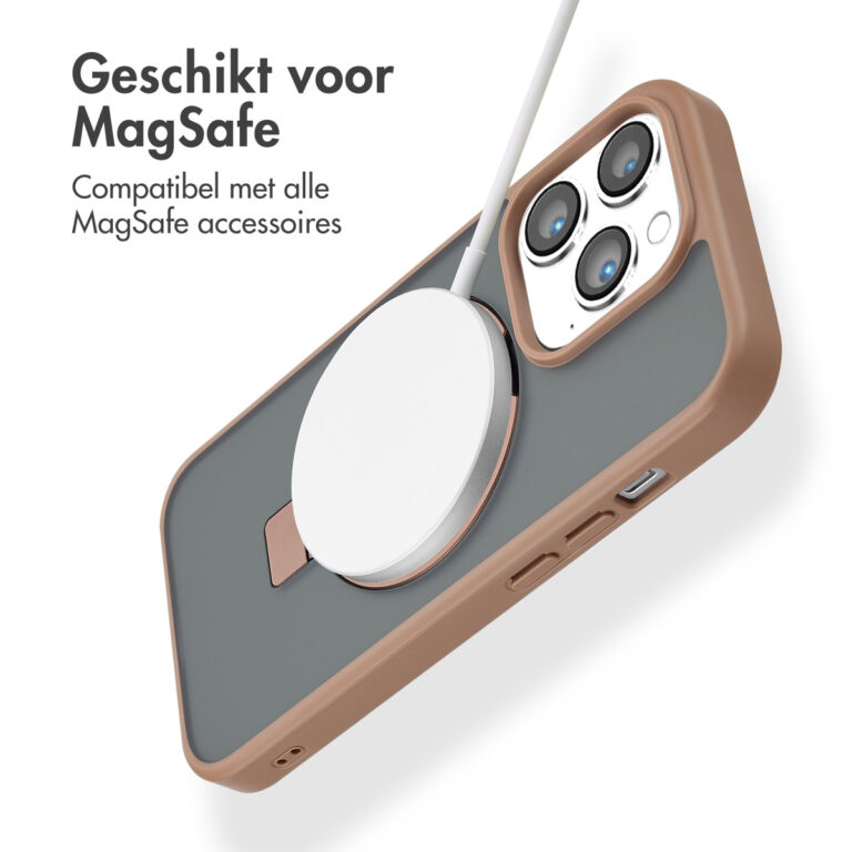 Accezz Ring Stand Backcover met MagSafe Apple iPhone 14 Pro - Brown - Afbeelding 7