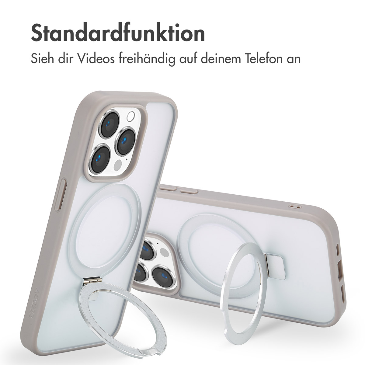 Accezz Ring Stand Backcover met MagSafe Apple iPhone 14 Pro Max - Grijs - Afbeelding 9