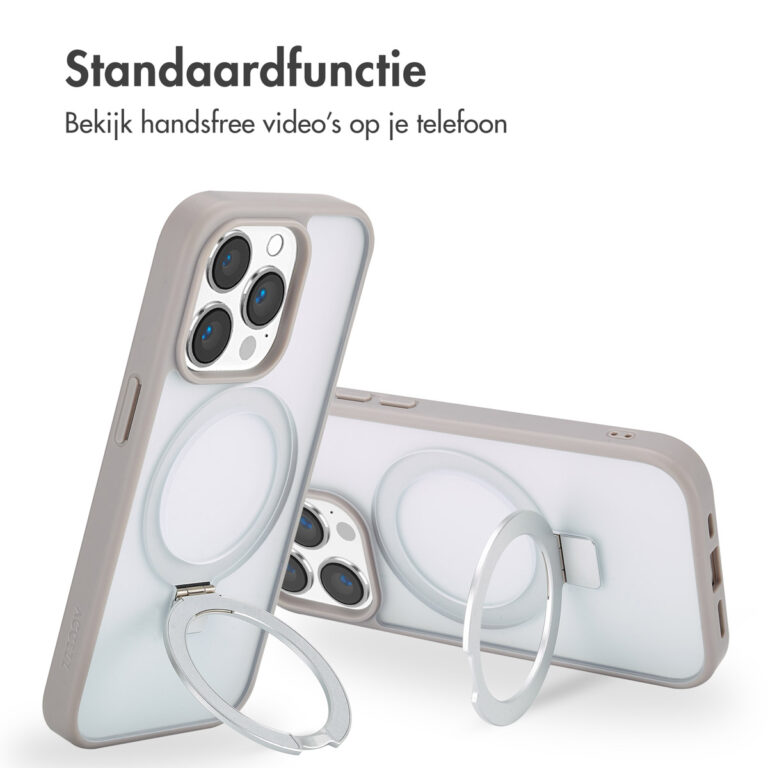 Accezz Ring Stand Backcover met MagSafe Apple iPhone 14 Pro Max - Grey - Afbeelding 10