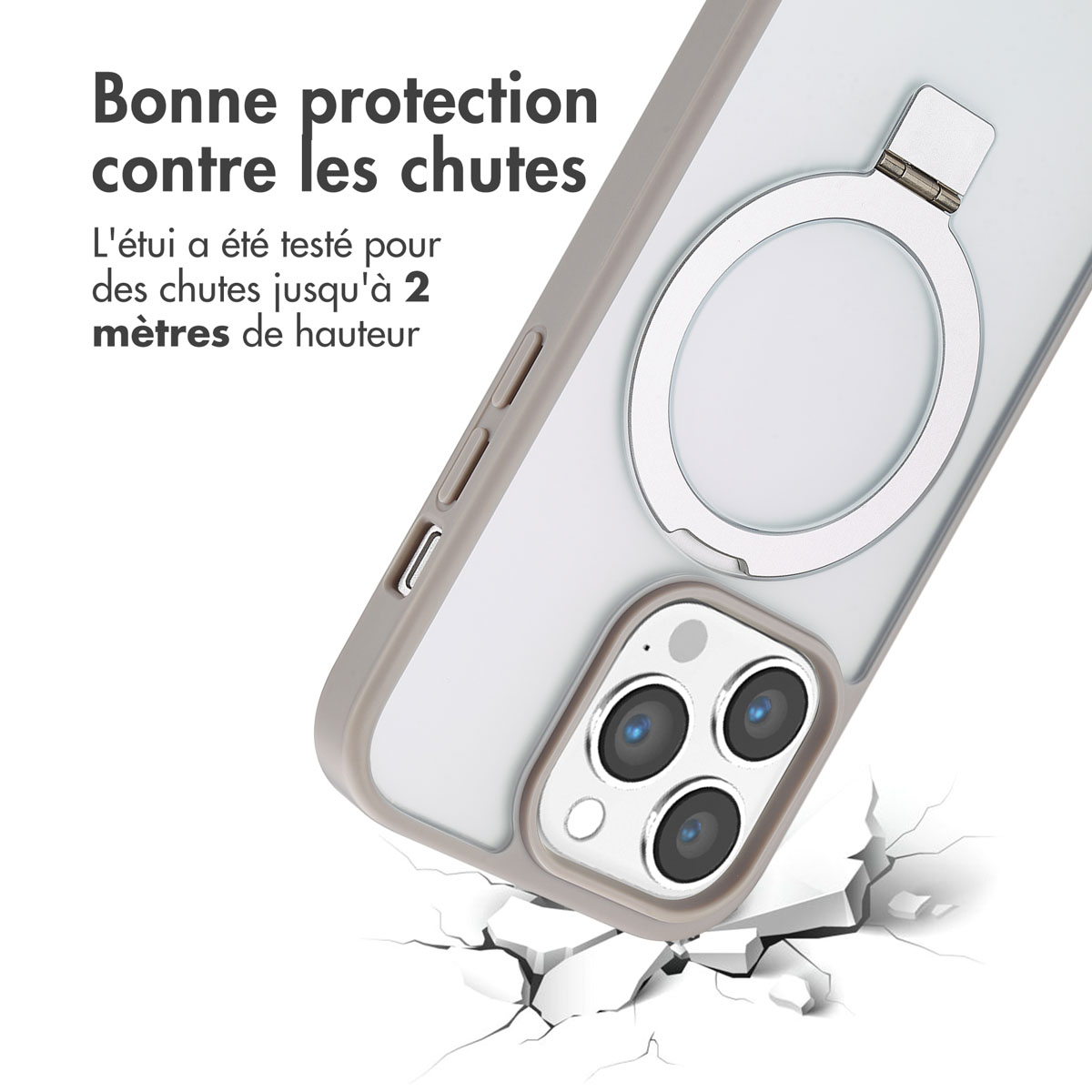 Accezz Ring Stand Backcover met MagSafe Apple iPhone 14 Pro Max - Grijs - Afbeelding 10