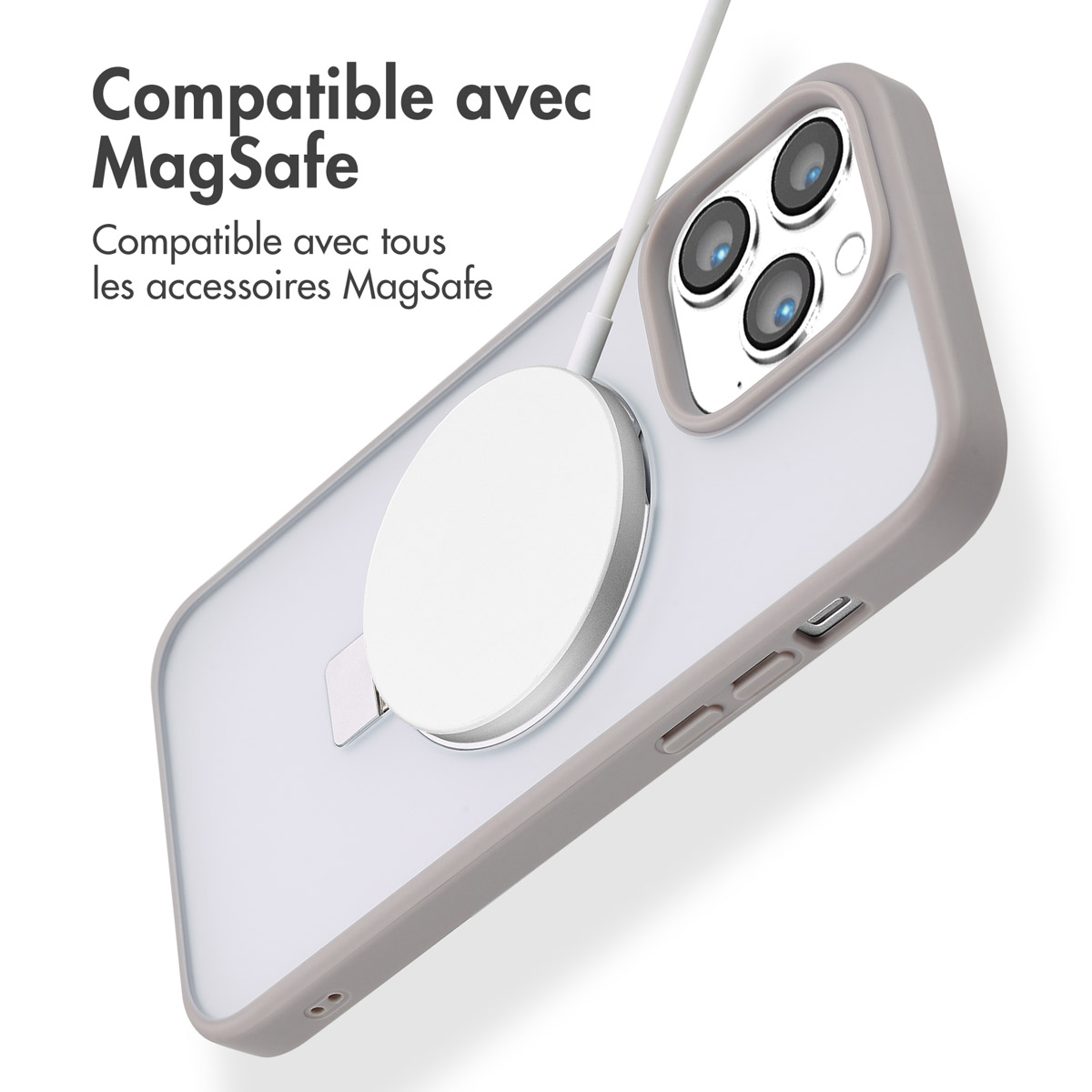 Accezz Ring Stand Backcover met MagSafe Apple iPhone 14 Pro Max - Grijs - Afbeelding 6