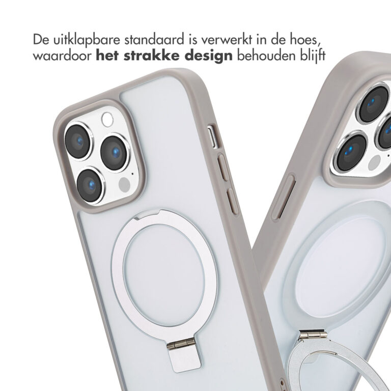 Accezz Ring Stand Backcover met MagSafe Apple iPhone 14 Pro Max - Grey - Afbeelding 5