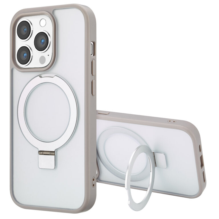 Accezz Ring Stand Backcover met MagSafe Apple iPhone 14 Pro Max - Grey - Afbeelding 4