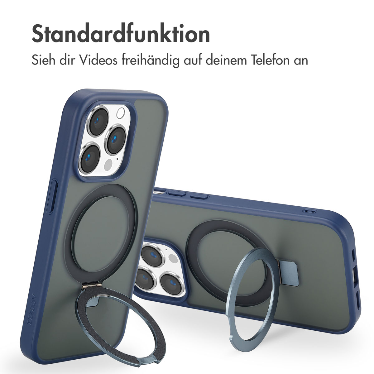 Accezz Ring Stand Backcover met MagSafe Apple iPhone 14 Pro Max - Blauw - Afbeelding 9