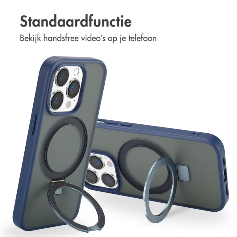 Accezz Ring Stand Backcover met MagSafe Apple iPhone 14 Pro Max - Blue - Afbeelding 10