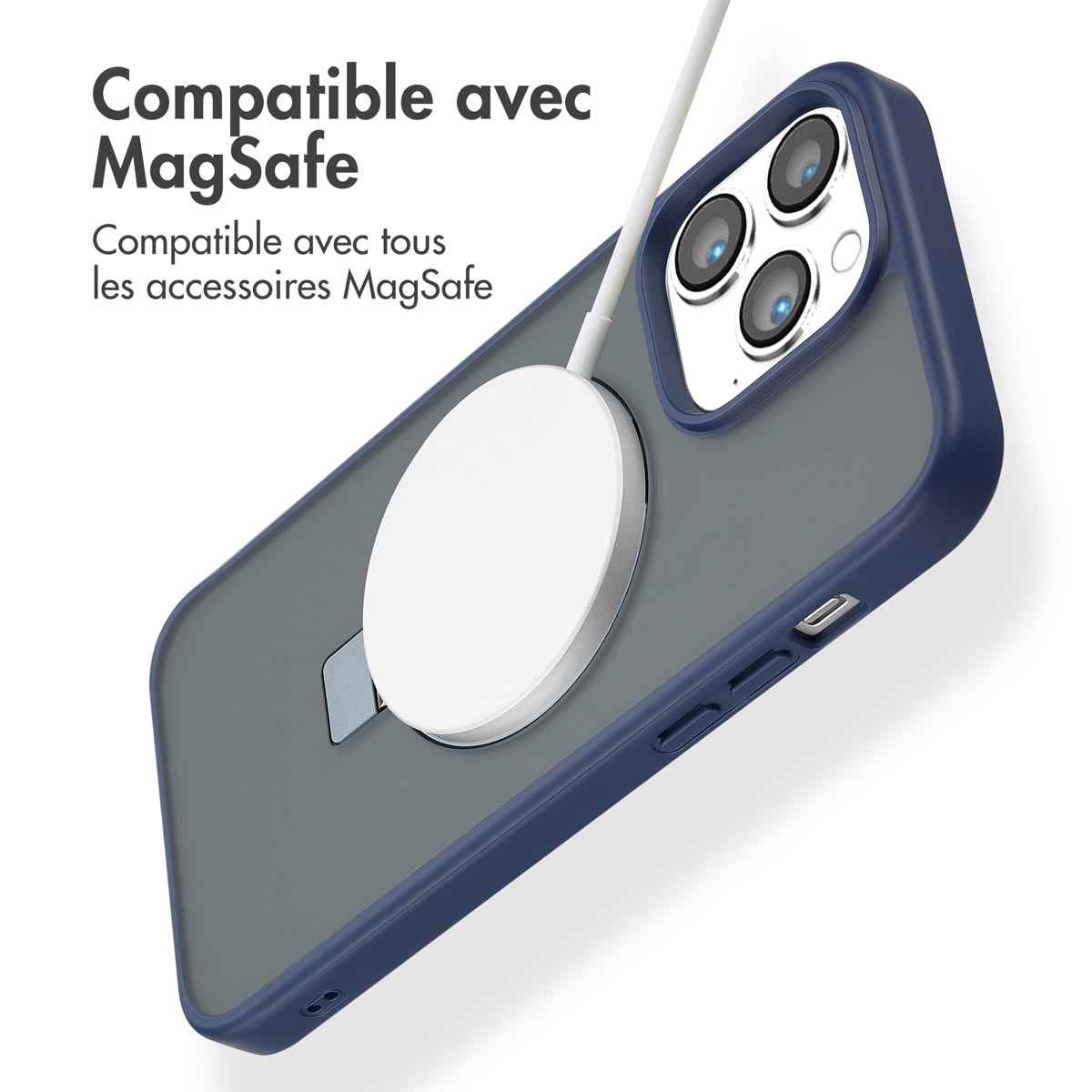 Accezz Ring Stand Backcover met MagSafe Apple iPhone 14 Pro Max - Blauw - Afbeelding 6