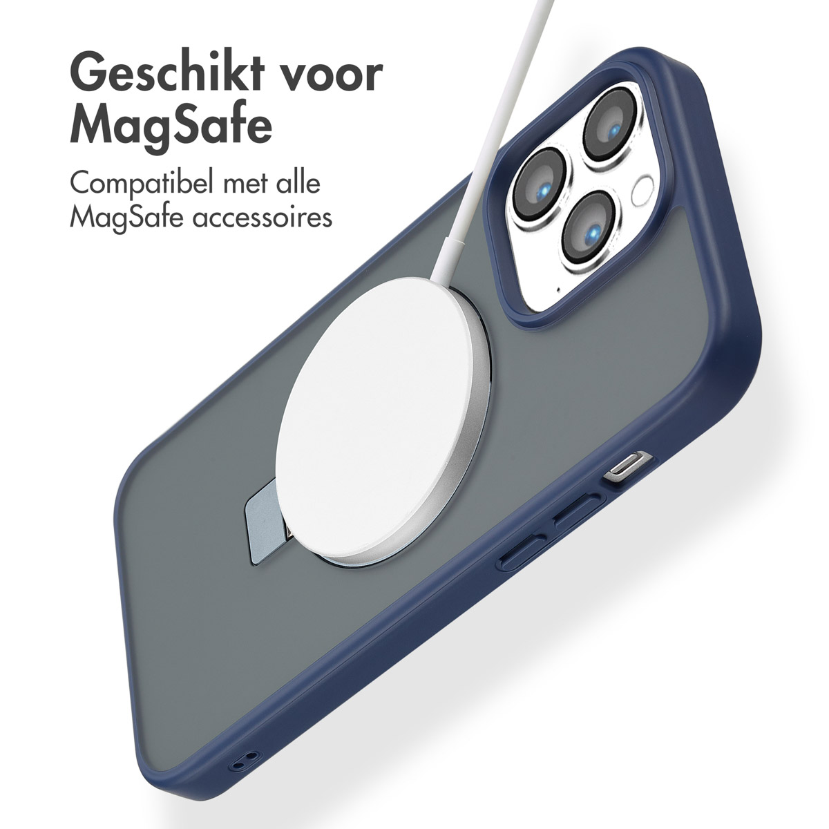 Accezz Ring Stand Backcover met MagSafe Apple iPhone 14 Pro Max - Blauw - Afbeelding 7